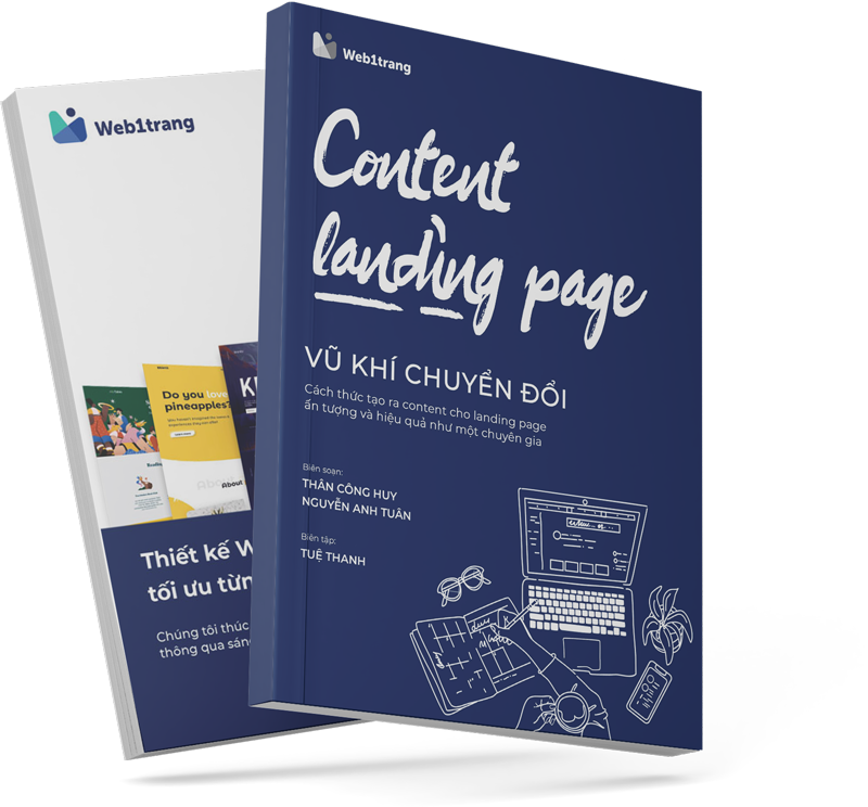 Hai cuốn ebook Content Landing Page xếp chồng